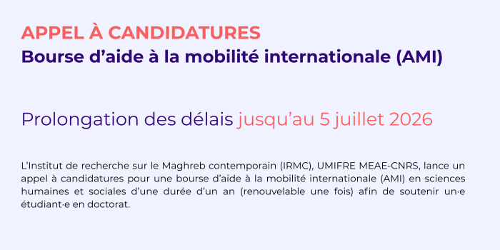Appel à candidatures : Bourse d’aide à la mobilité internationale (AMI)
