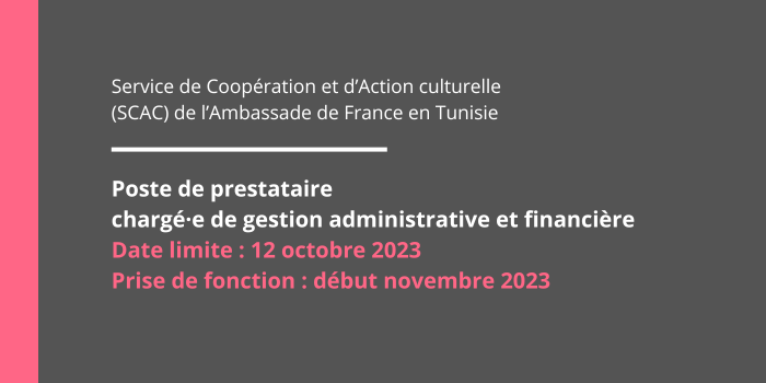 AAC – Poste de prestataire chargé·e de gestion administrative et financière