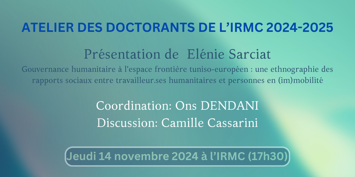 Première séance de l’atelier des doctorants de l’IRMC 2024-2025