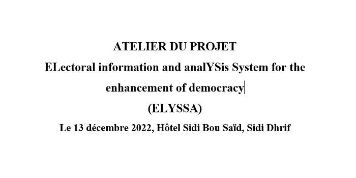 Atelier du projet ELYSSA