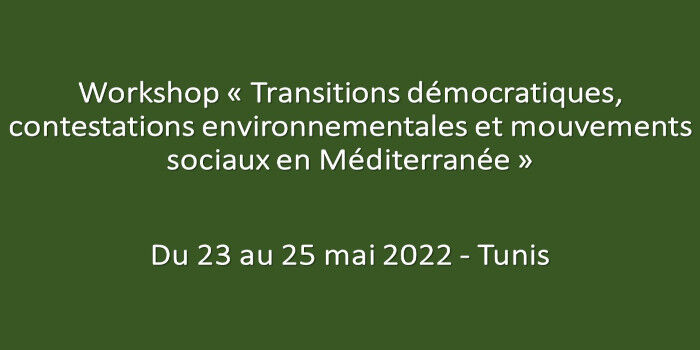 Workshop « Transitions démocratiques, contestations environnementales et mouvements sociaux en Méditerranée »